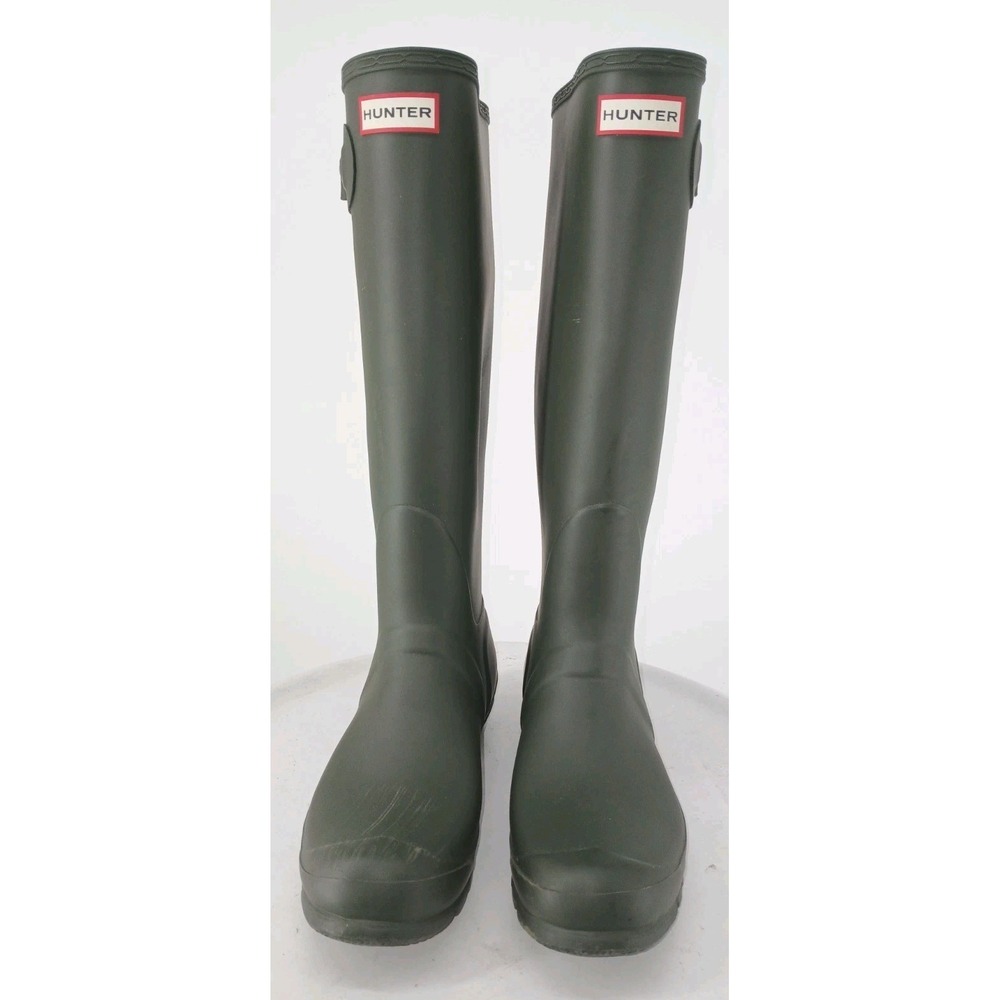 Hunter Original Tall Waterproof Olive Green Rubber Rain Boots Women 10  C122